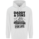 Daddy & Sons Best Friends Father's Day Mens 80% Cotton Hoodie White