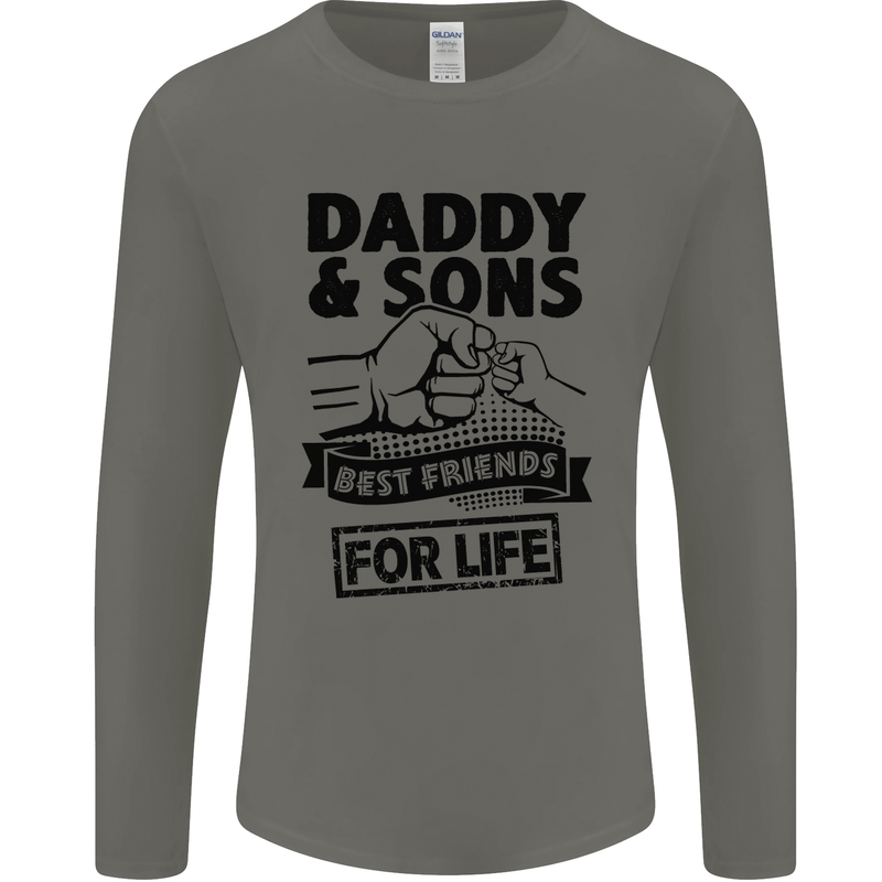 Daddy & Sons Best Friends Father's Day Mens Long Sleeve T-Shirt Charcoal