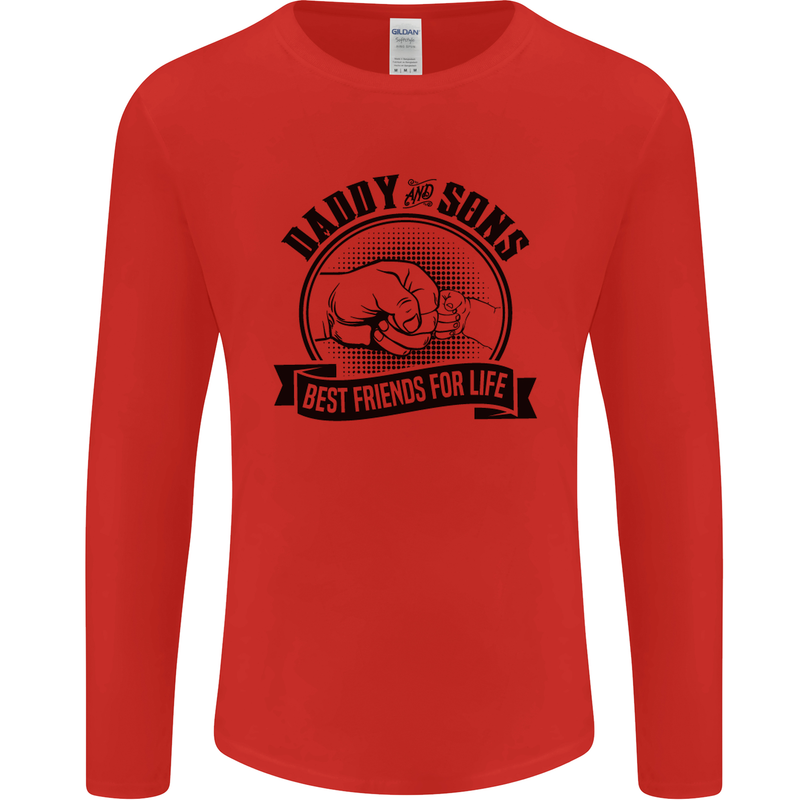 Daddy & Sons Best Friends Father's Day Mens Long Sleeve T-Shirt Red