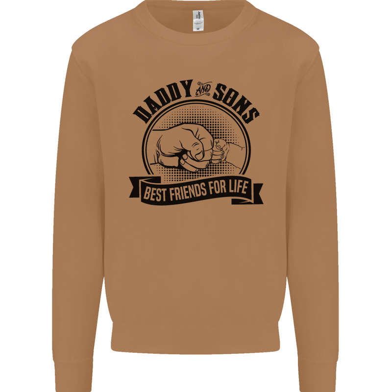 Daddy & Sons Best Friends Father's Day Mens Sweatshirt Jumper Caramel Latte