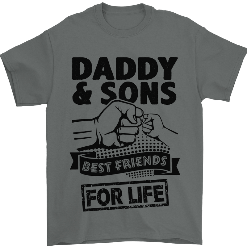 Daddy & Sons Best Friends Father's Day Mens T-Shirt Cotton Gildan Charcoal