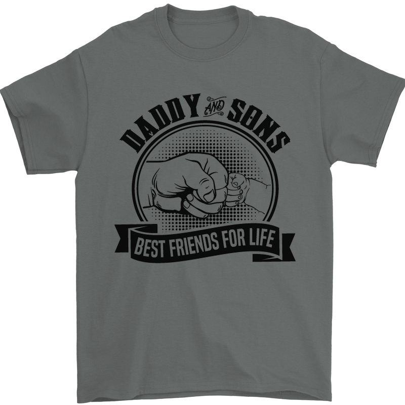 Daddy & Sons Best Friends Father's Day Mens T-Shirt Cotton Gildan Charcoal