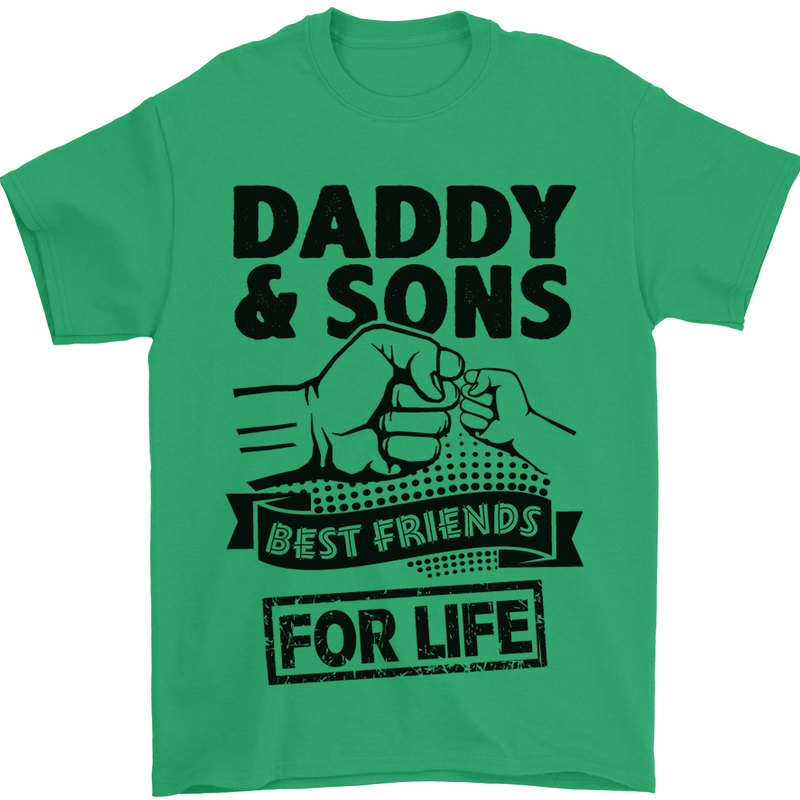 Daddy & Sons Best Friends Father's Day Mens T-Shirt Cotton Gildan Irish Green