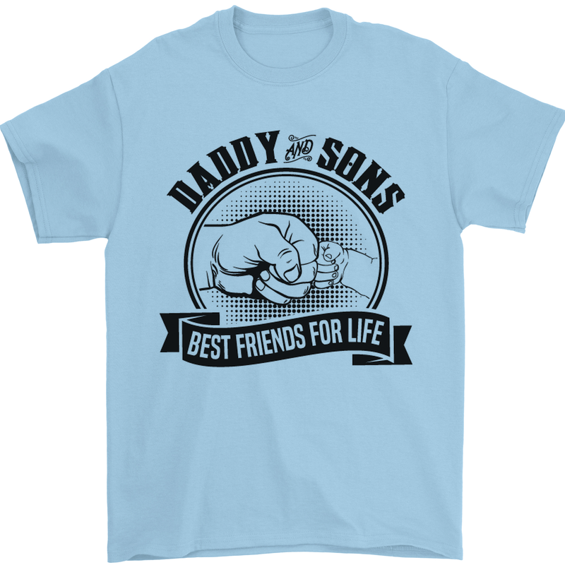 Daddy & Sons Best Friends Father's Day Mens T-Shirt Cotton Gildan Light Blue