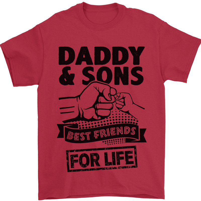 Daddy & Sons Best Friends Father's Day Mens T-Shirt Cotton Gildan Red