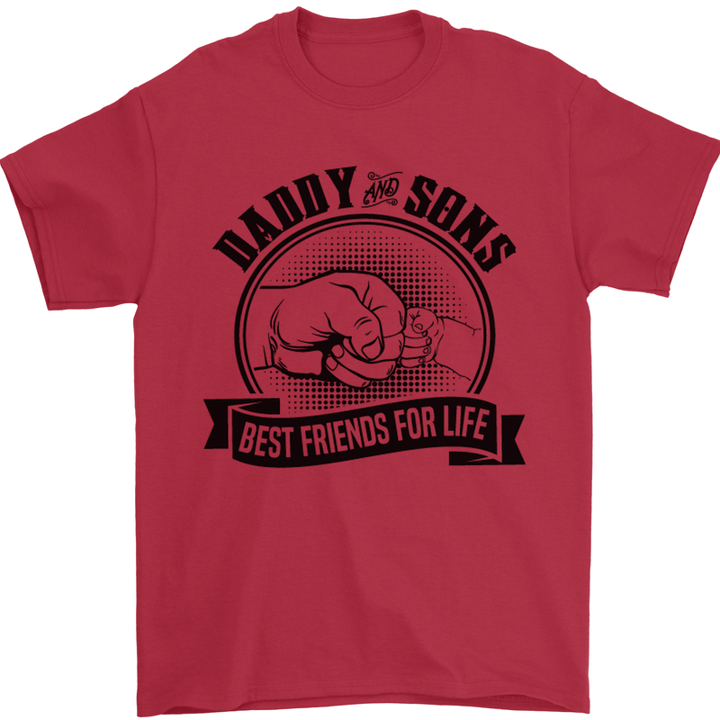 Daddy & Sons Best Friends Father's Day Mens T-Shirt Cotton Gildan Red