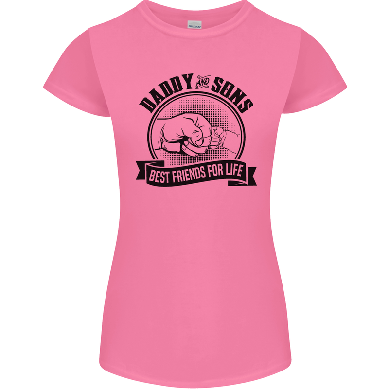 Daddy & Sons Best Friends Father's Day Womens Petite Cut T-Shirt Azalea