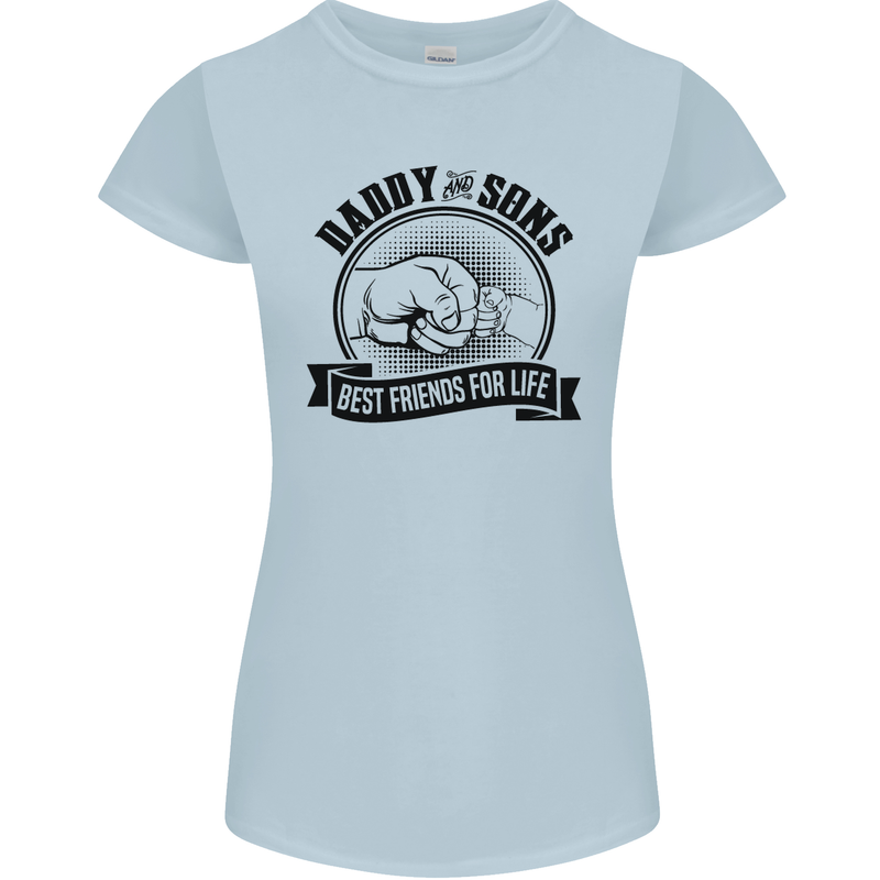 Daddy & Sons Best Friends Father's Day Womens Petite Cut T-Shirt Light Blue