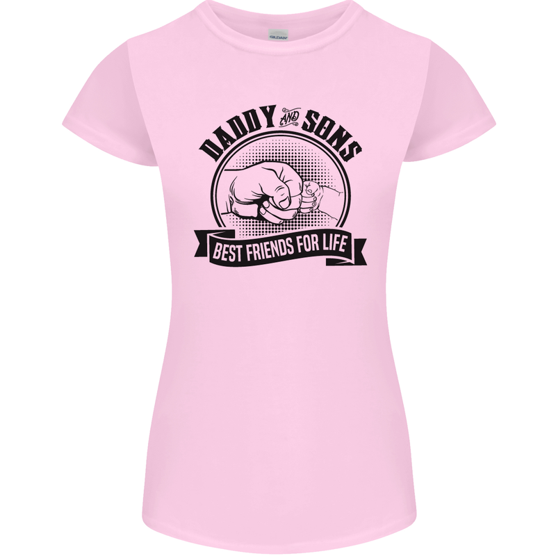 Daddy & Sons Best Friends Father's Day Womens Petite Cut T-Shirt Light Pink