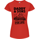 Daddy & Sons Best Friends Father's Day Womens Petite Cut T-Shirt Red