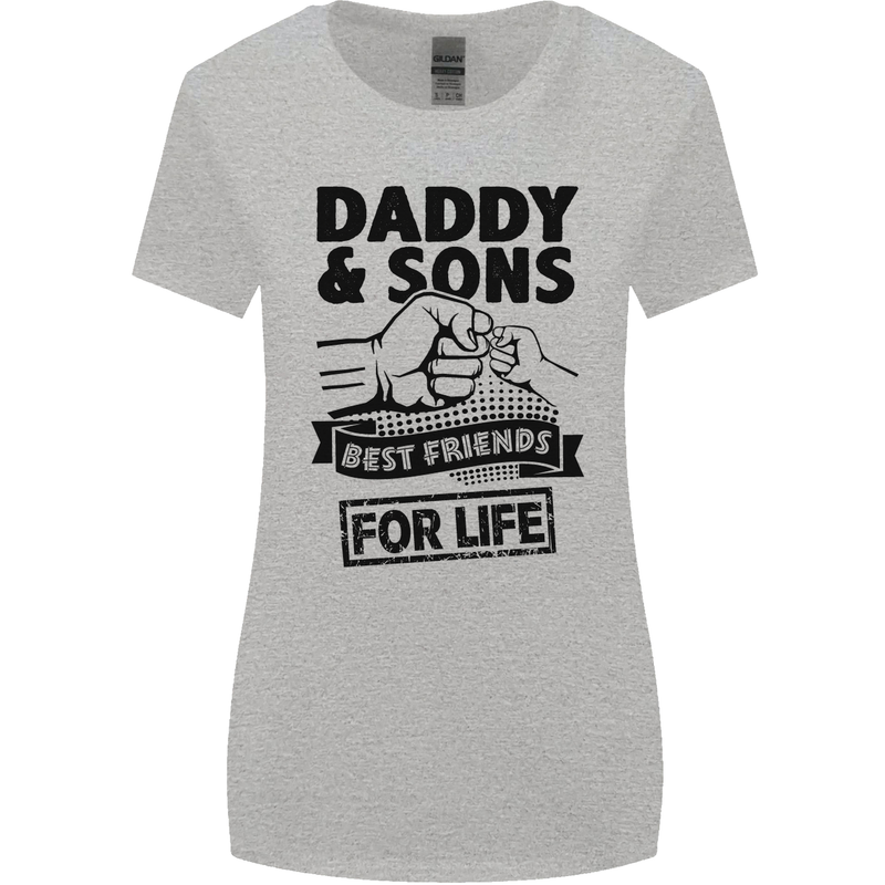 Daddy & Sons Best Friends Father's Day Womens Wider Cut T-Shirt Sports Grey