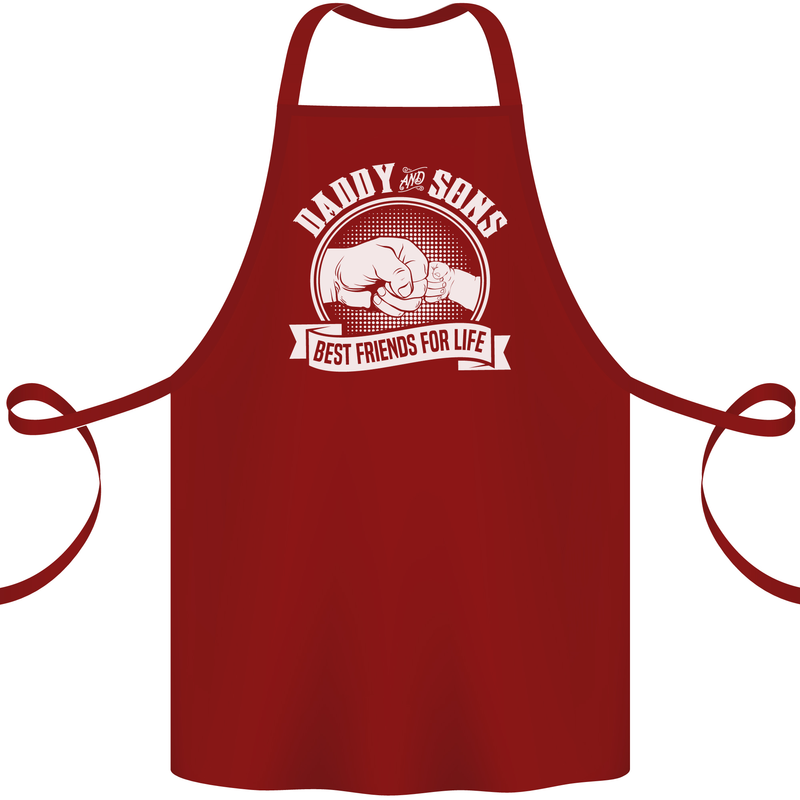 Daddy & Sons Best Friends for Life Cotton Apron 100% Organic Maroon