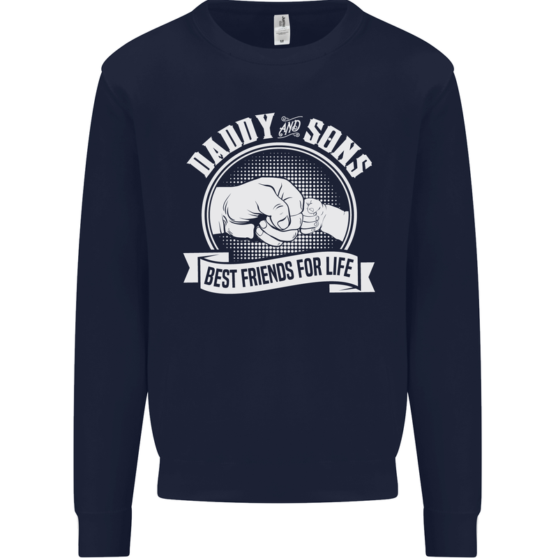 Daddy & Sons Best Friends for Life Kids Sweatshirt Jumper Navy Blue