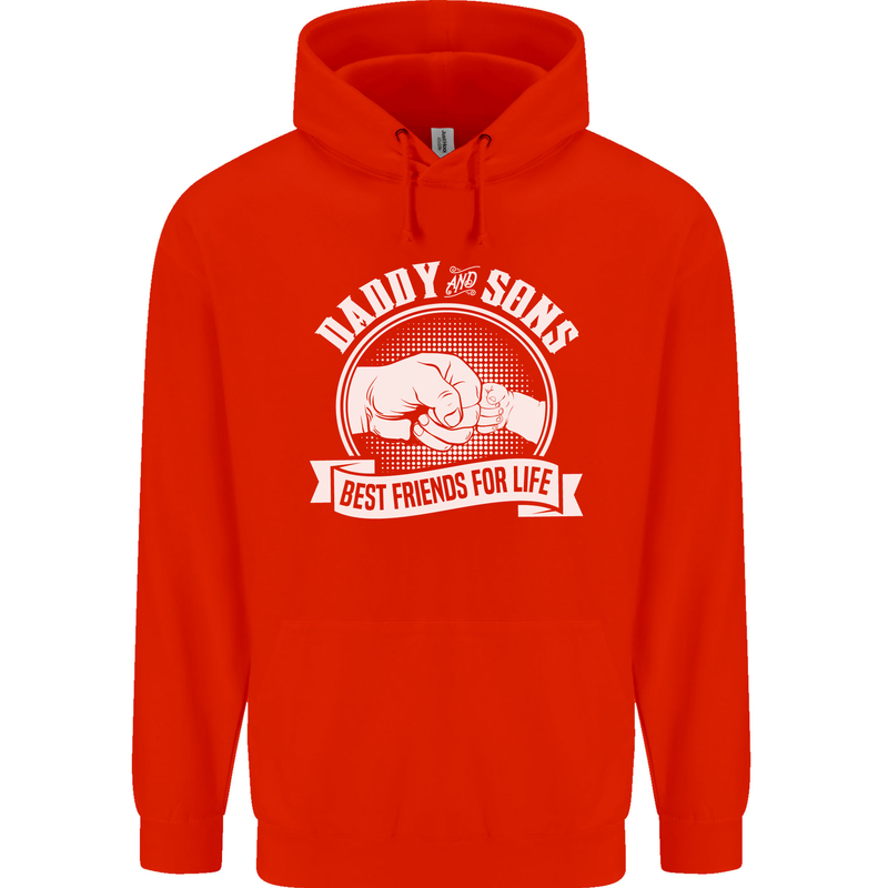Daddy & Sons Best Friends for Life Mens 80% Cotton Hoodie Bright Red
