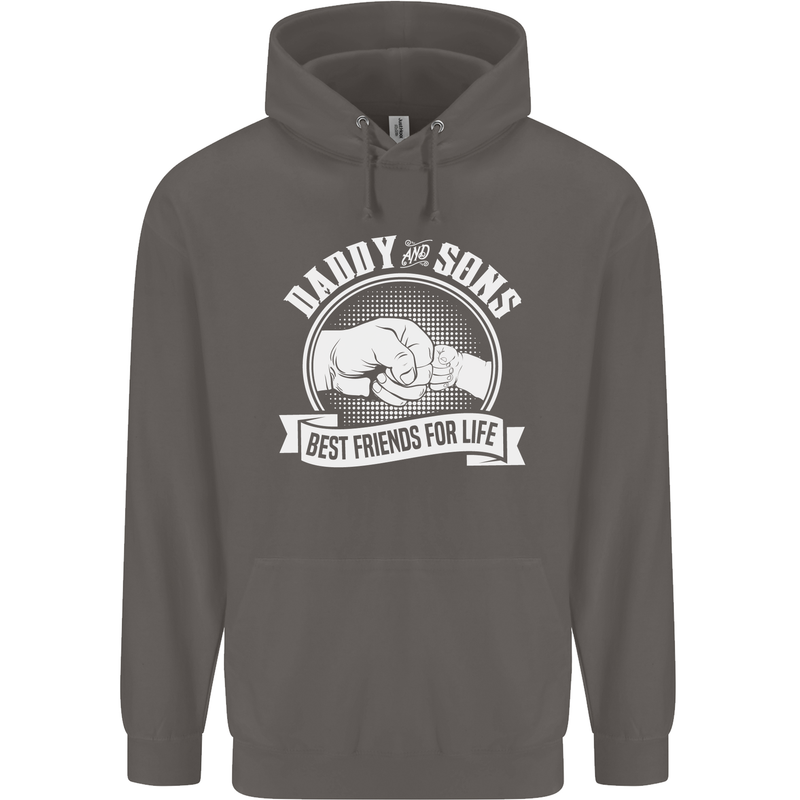 Daddy & Sons Best Friends for Life Mens 80% Cotton Hoodie Charcoal