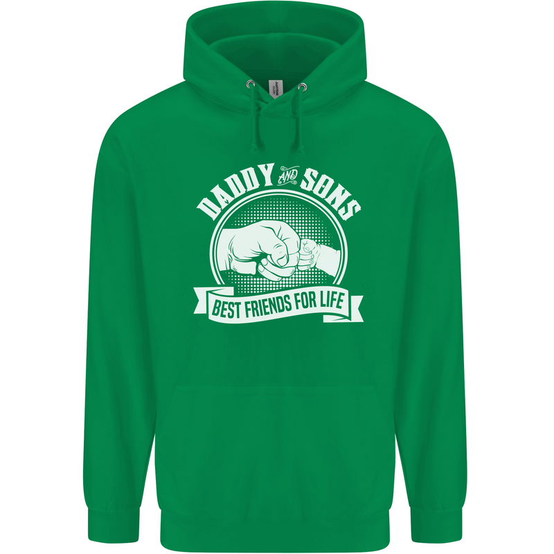 Daddy & Sons Best Friends for Life Mens 80% Cotton Hoodie Irish Green