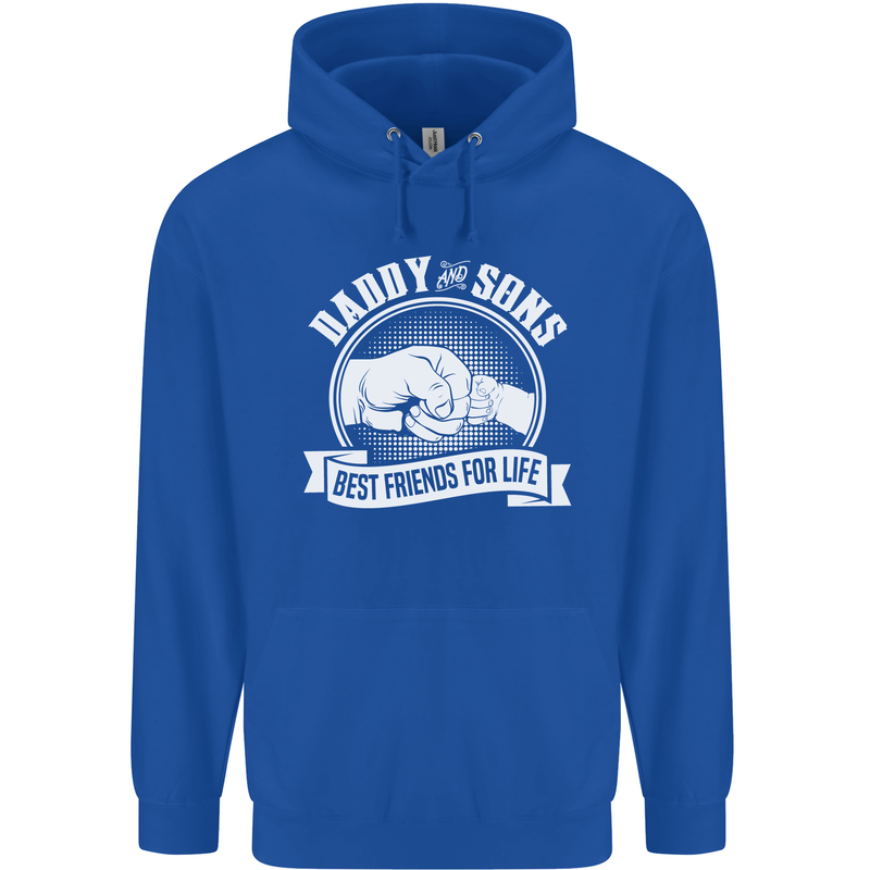 Daddy & Sons Best Friends for Life Mens 80% Cotton Hoodie Royal Blue