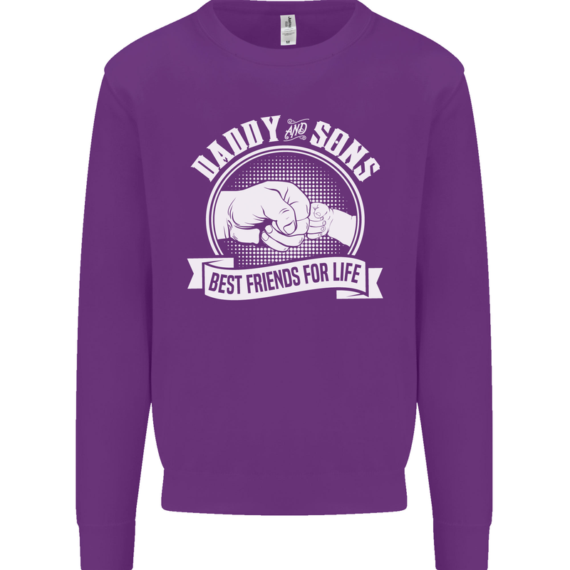 Daddy & Sons Best Friends for Life Mens Sweatshirt Jumper Purple