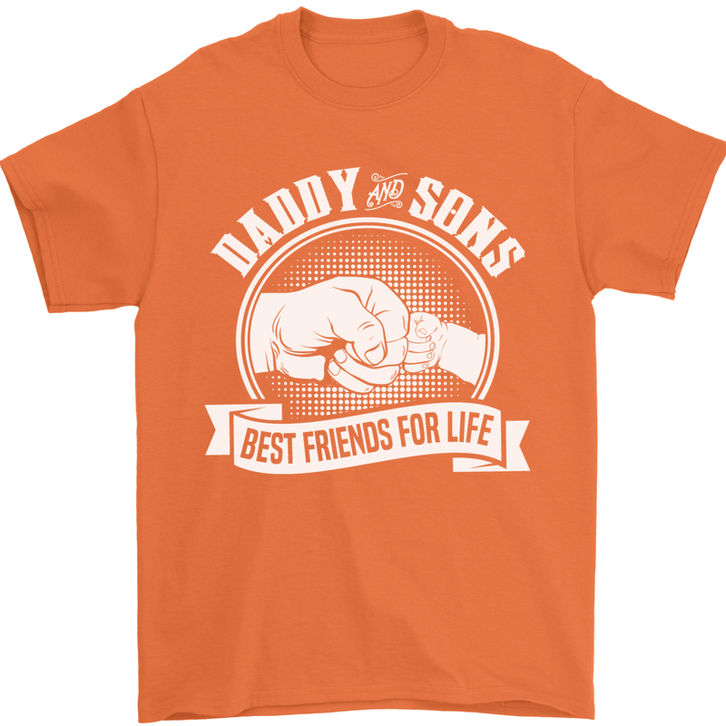 Daddy & Sons Best Friends for Life Mens T-Shirt Cotton Gildan Orange