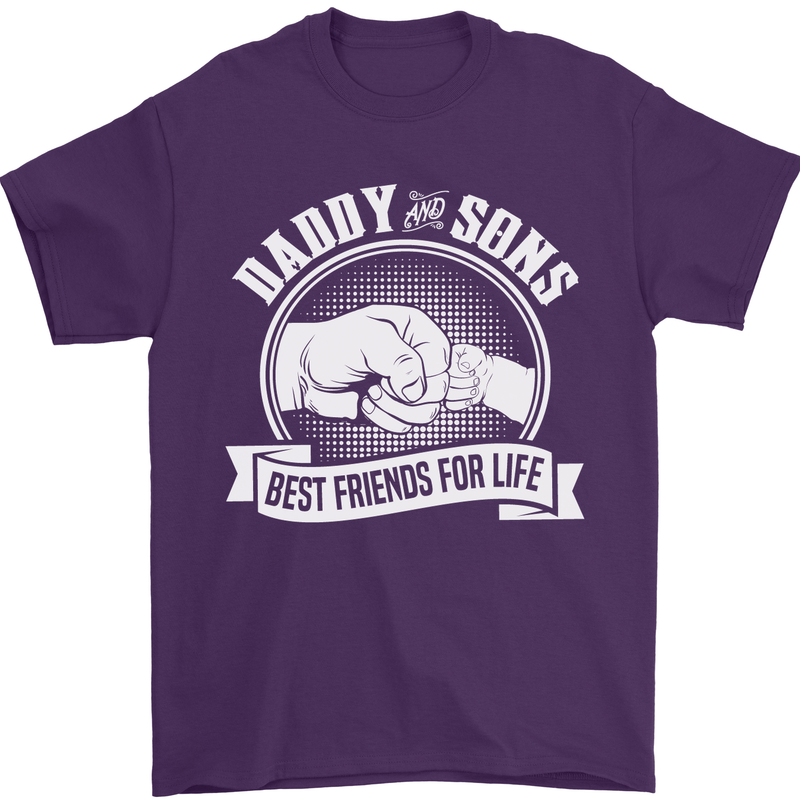 Daddy & Sons Best Friends for Life Mens T-Shirt Cotton Gildan Purple