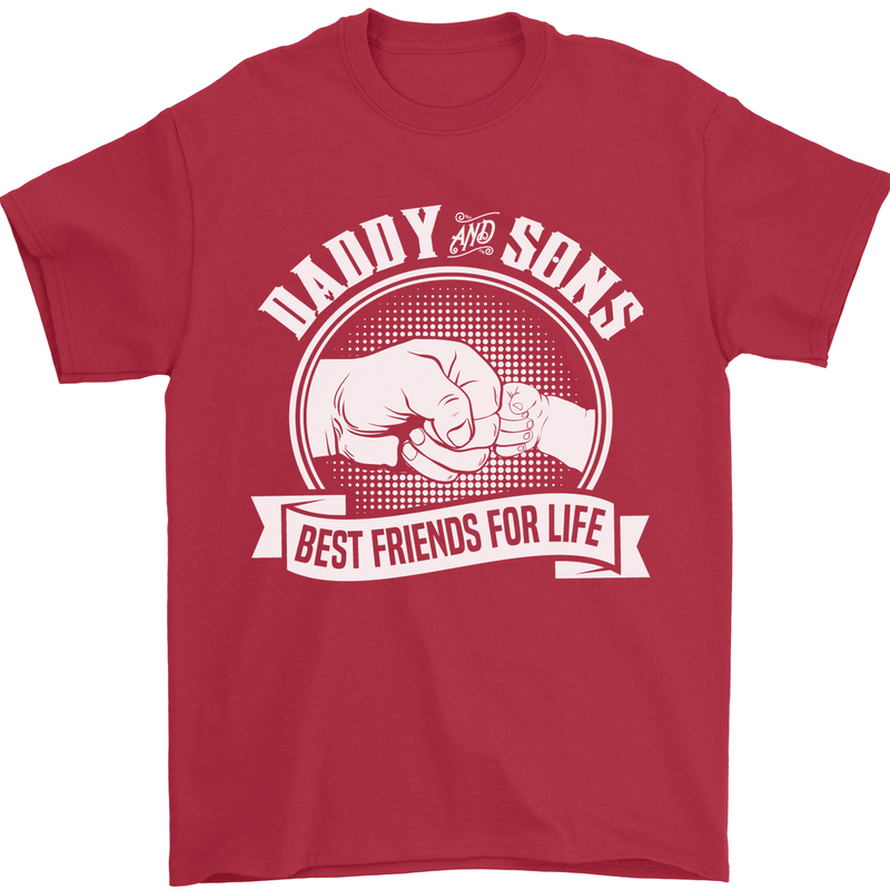 Daddy & Sons Best Friends for Life Mens T-Shirt Cotton Gildan Red
