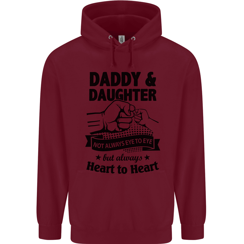 Daddy and Daughter Funny Father's Day Childrens Kids Hoodie Maroon