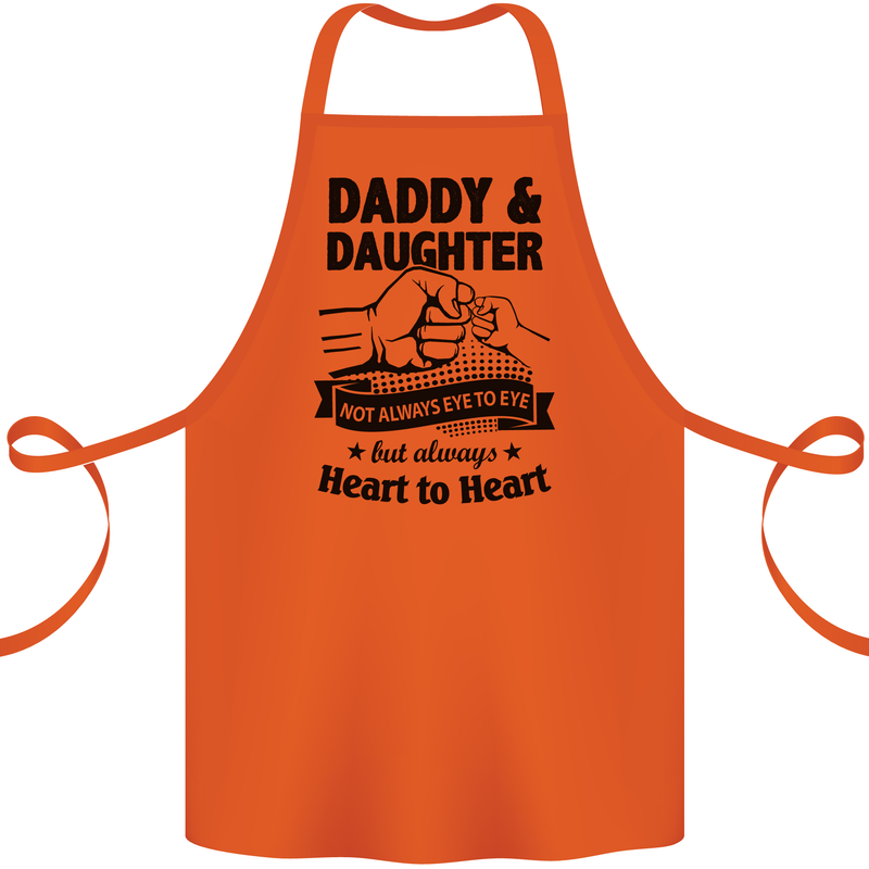 Daddy and Daughter Funny Father's Day Cotton Apron 100% Organic Orange