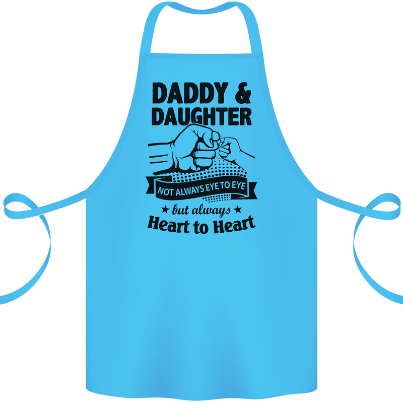 Daddy and Daughter Funny Father's Day Cotton Apron 100% Organic Turquoise