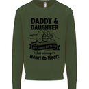 Daddy and Daughter Funny Father's Day Kids Sweatshirt Jumper Forest Green