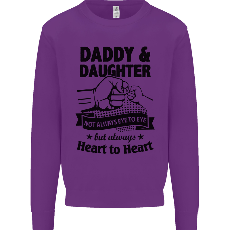 Daddy and Daughter Funny Father's Day Kids Sweatshirt Jumper Purple
