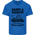 Daddy and Daughter Funny Father's Day Mens V-Neck Cotton T-Shirt Royal Blue
