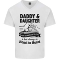 Daddy and Daughter Funny Father's Day Mens V-Neck Cotton T-Shirt White