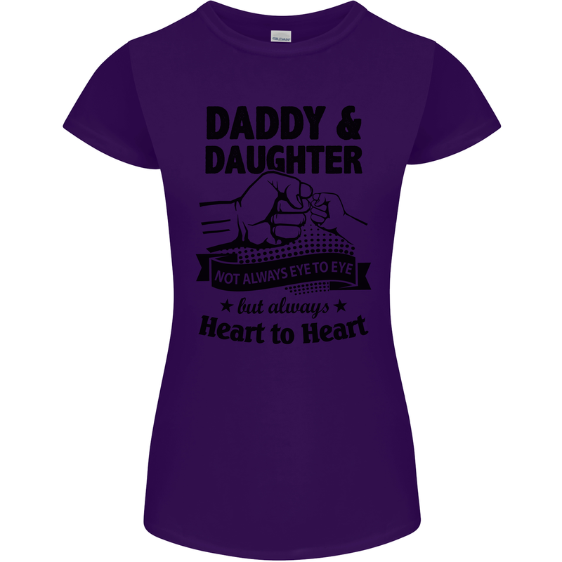 Daddy and Daughter Funny Father's Day Womens Petite Cut T-Shirt Purple