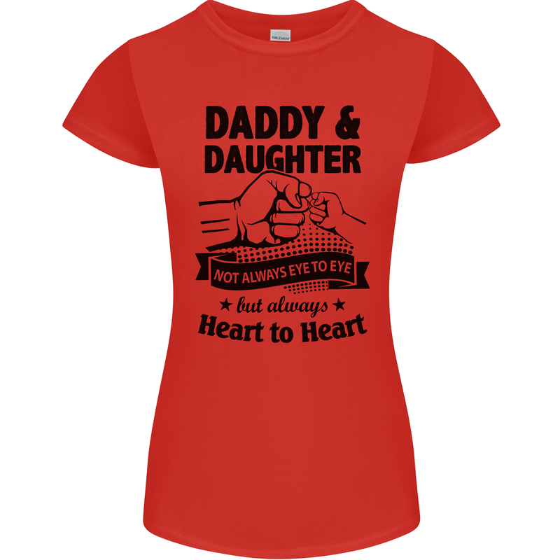 Daddy and Daughter Funny Father's Day Womens Petite Cut T-Shirt Red