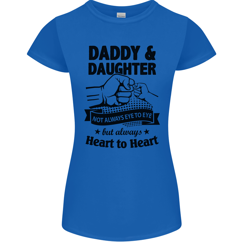 Daddy and Daughter Funny Father's Day Womens Petite Cut T-Shirt Royal Blue