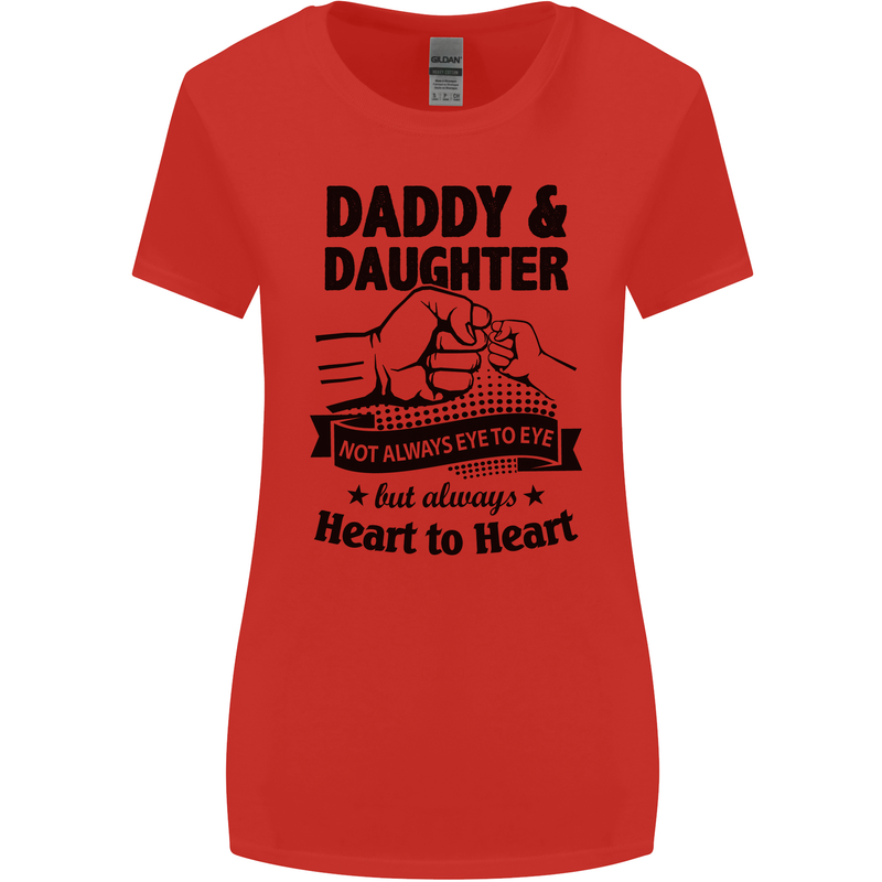 Daddy and Daughter Funny Father's Day Womens Wider Cut T-Shirt Red