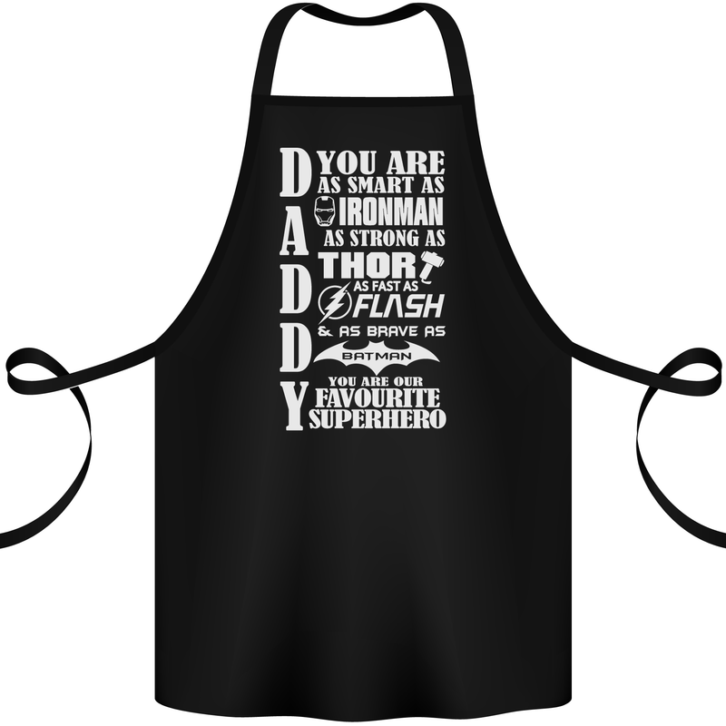 Daddy's Favourite Superhero Father's Day Cotton Apron 100% Organic Black