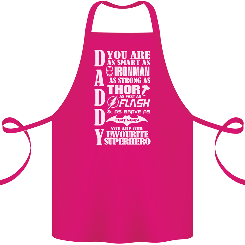 Daddy's Favourite Superhero Father's Day Cotton Apron 100% Organic Pink