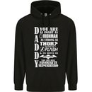 Daddy's Favourite Superhero Father's Day Mens 80% Cotton Hoodie Black