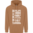 Daddy's Favourite Superhero Father's Day Mens 80% Cotton Hoodie Caramel Latte