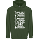 Daddy's Favourite Superhero Father's Day Mens 80% Cotton Hoodie Forest Green