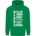Daddy's Favourite Superhero Father's Day Mens 80% Cotton Hoodie Irish Green