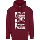 Daddy's Favourite Superhero Father's Day Mens 80% Cotton Hoodie Maroon