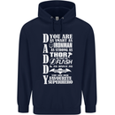 Daddy's Favourite Superhero Father's Day Mens 80% Cotton Hoodie Navy Blue