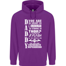 Daddy's Favourite Superhero Father's Day Mens 80% Cotton Hoodie Purple
