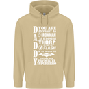 Daddy's Favourite Superhero Father's Day Mens 80% Cotton Hoodie Sand