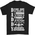 Daddy's Favourite Superhero Father's Day Mens T-Shirt Cotton Gildan Black