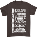 Daddy's Favourite Superhero Father's Day Mens T-Shirt Cotton Gildan Dark Chocolate