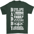 Daddy's Favourite Superhero Father's Day Mens T-Shirt Cotton Gildan Forest Green