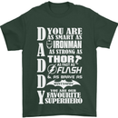 Daddy's Favourite Superhero Father's Day Mens T-Shirt Cotton Gildan Forest Green